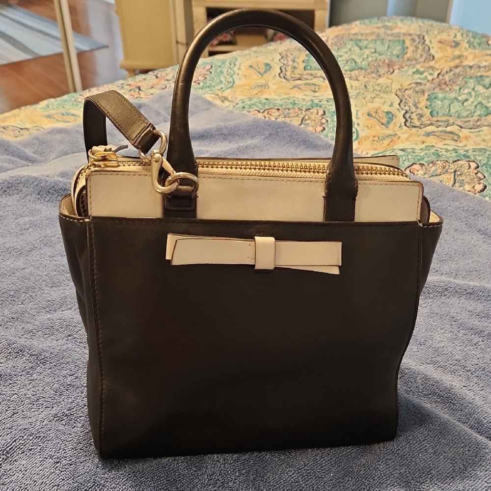 Kate Spade Black and Cream Satchel